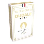 La Ducale - Jeu de 54 Cartes Jeux Olympiques et Paralympiques Paris 2024 - Jeu de Poker, Président, Bataille, Palmito, 8 Américain - Coloris aléatoire - Fabriqué en France