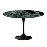 Knoll - Saarinen Round Table - Matbord, Ø 120 cm, Svart underrede, skiva i matt grön Alpi marmor - Ruokapöytä - Eero Saarinen - Vihreä - Metalli/Kivi