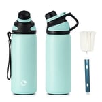 Fjbottle Gourde Isotherme avec Couvercle Magnétique - 400ml/600ml/800ml/1L/1.5L - Bouteille Isotherme Étanche sans BPA, Gourde Inox Bouche Standard, Gourde Enfant pour Sport, Gym, Voyage