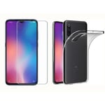 Coque pour Xiaomi Mi 9 Se + Film Protection écran en Verre trempé, [Ultra Transparente Silicone en Gel TPU Souple]