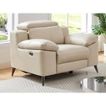 Vente-unique Fauteuil relax électrique en cuir beige MAROTI