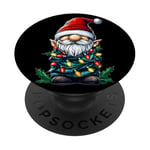 Nain de jardin Chapeau de Noël PopSockets PopGrip Adhésif