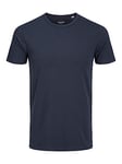 Jack and Jones - T-Shirt - Coupe Cintrée - Uni - Coton - Homme - Bleu (Navy Blue) - L