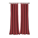 Elrene Home Fashions Tab-top curtain for windows, patio, pergola, deck or cabana, red 52" x 95" 1 curtain