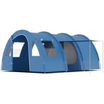 Outsunny 5-6 Man Family Tent Camping Tent with Two Room, Floor & Carry Bag