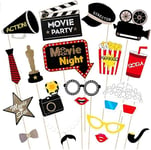 Dusenly 21pcs Hollywood Photo Booth Props Hollywood Party Photobooth Props Kit