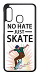 Coque pour Samsung Galaxy A02 Skateboard, No Hate Just Skate - Coque Noire TPU Souple (Galaxy A02)