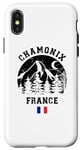 Coque pour iPhone X/XS Chamonix France Alpes Ski alpin Drapeau Français