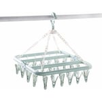 Etendoir Chaussette,Plastique étendoir à Linge avec 30 Crochets Coupe-Vent,Cintre Pliant Style Moderne, pour Chaussettes, Sous-Vêtements, Inserts de