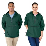 Charles River Apparel Pack-N-Go Wind & Water-Resistant Pullover (Reg/Ext Sizes), Forest, XXX-Large