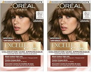 L’ORÉAL PARIS - Coloration Cheveux Cheveux Permanente - Sans Ammoniaque - Couvre 100% des Cheveux Blancs - Excellence Crème Universal Nudes - Nuance : Blond Foncé Universel (6) (Lot de 2)