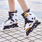 Haojie Inline Skates, Wear-Resistant, Non-Slip, Quiet, Sweat-Proof And Deodorant Roller Skates, Adult Male And Female Roller Skates, Inline Skates,White,40