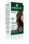 Herbatint Soin Colorant Permanent Cheveux 4N Châtain - 150 ml, sans Ammoniaque, 100% de Couverture des Cheveux Blancs, Testé Dermatologiquement pour les Peaux Sensibles, avec 8 Extraits Végétaux Bio