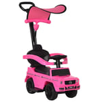 HOMCOM Kids Ride-on Push Car 3 in 1 Benz G350 Baby Floor Slider Walker, Pink