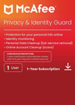 McAfee - Privacy & Identity Guard Online Protection + ID Monitoring + Cleanup for 12 Months Key UNITED STATES