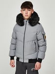 Zavetti Canada Junior Paranetti Bomber Jacket - Grey, Grey, Size Age: 14-15 Years