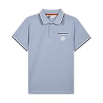 ROLAND GARROS Polo Garçon en Coton Piqué Polo Garçon Manche Courte - Polos Coloris Bleu Clair - Polo Garçon 6 Ans - Polo De Marque en Coton - RPOB0220-BLC-6A