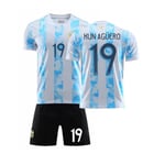 2021 Argentina tröja Maradona nr 10 Messi spel sport träning hem och borta fotboll uniform kostym män No socks 19 Children's size 28