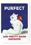 Purfect White Cat Birthday Card Valentine's Day Anniversary Greeting Card Cats