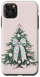 Coque pour iPhone 11 Pro Max Arbre de Noël mignon rose doux avec nœud vert