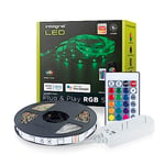 Integral LED 5m RGB Strip Light, WiFi & Smart App Control, Plug & Play, Colour Changing, Dimmable, Music Sync Includes UK Plug Adapter & IR Controller - Works with Alexa and Google Assistant