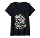 Womens Baking More Than Cookies This Christmas Pregnancy Baby Baker V-Neck T-Shirt