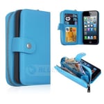 Apple iPhone 5/5S/SE(1st Gen) Zipper Wallet Case LightBlue