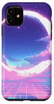 iPhone 11 Dream Crescent Moon Dreamy Night Sky Vaporwave Aesthetic Case