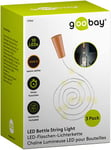 goobay 57866 Lot de 3 guirlandes lumineuses à 10 LED pour bouteilles/fonction minuteur/minuteur/avec piles dans le bouchon / 1 m/Transparent