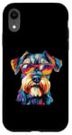 Coque pour iPhone XR Mini Schnauzer Lover portant des lunettes de soleil drôle Mini Schnauzer