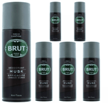 6 x 200ml Brut Deodorant Body Spray Musk