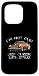 Coque pour iPhone 15 Pro Graphisme cadeau de voiture vintage I'm Not Old I'm Classic with Style