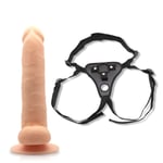 Neojoy Daydream Realistic Dildo With Strap-On - Dong Harness Sex Toy - Flesh