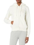 Emporio Armani Women's Emporio Armani Women's Hooded Fuzzy Fleece Full zip jacket, Pale Cream, L UK