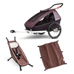 CROOZER Kid Vaaya 2 sykkeltilhenger for barn inkludert barnesete solbeskyttelse Blossom Red