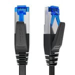 KabelDirekt – Cable Ethernet plat, particulièrement flexible – 5 m (CAT7, Câble LAN/câble réseau, 10 Gbit/s, fiche RJ45, adapté à la pose, pour une vitesse de fibre maximale, noir)