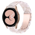 Miimall Resin Strap Compatible with Samsung Galaxy Watch 5/Watch 4/Watch 4 Classic 40mm 42mm 44mm 46mm, Lightweight Band With Metal Buckle Replacement Strap for Galaxy Watch 5 Pro-Pink flower