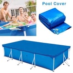 ZHENN Rectangular Frame Swimming Pool Cover, Rainproof Dust Cover Above Ground Swimming Pool Solar Cover for Easy Set Frame Pools PE Portable Blanket Paddling Cloth Blue,300x201x 66cm