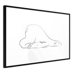 Plakat - Lazy Bear - 90 x 60 cm - Sort ramme