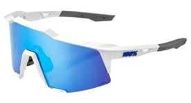 Lunettes 100  speedcraft blanc   verrres hiper miroir multilayer blue