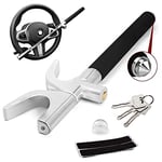 lootaan Steering Wheel Lock, Universal Car Lock Anti-Theft Device for Cars Vans Trucks Heavy Duty Steering Lock with 3 Keys and Safety Hammer Function for Car Security