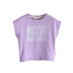 Superga Childrens Unisex Childrens/Kids Glitter Cropped T-Shirt (Dark Wine) Cotton - Size 3Y