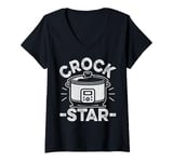 Womens Crock Star Design for a Crock Pot lover V-Neck T-Shirt