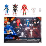 Lot de Figurines Sonic 3 de 6,35 cm par JAKKS Pacific, Comprend des Figurines Sonic, Shadow et Knuckles – Plus des Accessoires Buzz Bomber et Drone, des Figurines articulées très détaillées