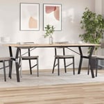 Dining Table Y-Frame 200x100x75 cm Solid Wood Pine and Cast Iron vidaXL