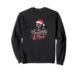 Naughty & Nice Christmas Funny Santa Xmas Wine Lovers Sweatshirt