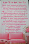 Pocket Keepsake Messages"Mum I'll Always Love You Wallet/Purse Card/Envelop sofa