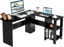 Bureau Informatique Coin avec Etagere Ouvertes a 2 Niveaux