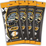 BIC 3 Action, Men's Disposable Razors, Fixed Head, Triple Blade for Great Contr