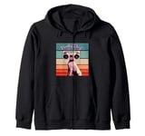 Funky dog retro boombox surreal pop cultures humor music Zip Hoodie